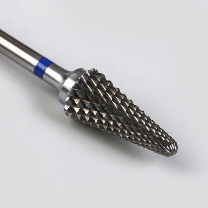 Фреза твердосплавная для маникюра &laquo;Конус&raquo;, средняя нарезка, 6 &times; 15 мм, в пластиковом футляре