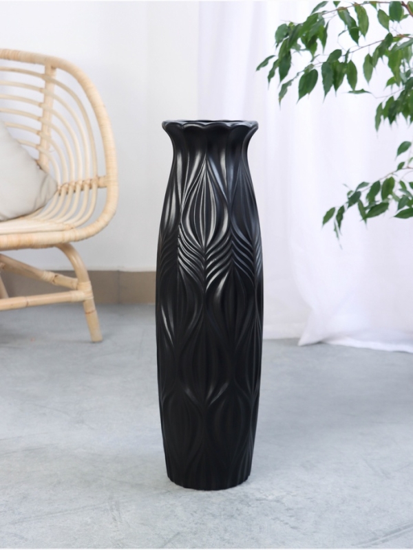 Ваза керамика напольная "Криспин" 59х15 см, чёрный