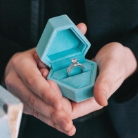 Футляр бархатный под серьги/кольцо &laquo;Кристалл&raquo;, 6,5&times;6, цвет голубой