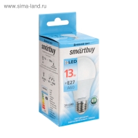 Лампа cветодиодная Smartbuy, E27, A60, 13 Вт, 4000 К, дневной белый свет Лампа cветодиодная Smartbuy, E27, A60, 13 Вт, 4000 К, дневной белый свет