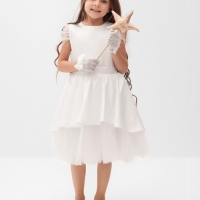 Платье нарядное детское KAFTAN, р.30 (98-104 см), белый