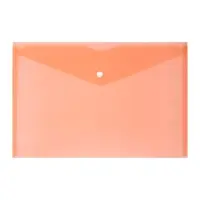 Папка-конверт на кнопке А4, 180 мкм, Calligrata Office, полупрозрачная, оранжевая