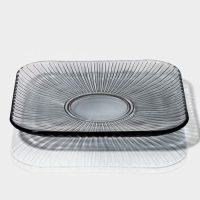 Набор стеклянной посуды &laquo;Мави&raquo;, 6 предметов: 2 миски 350 мл, 2 стакана 250 мл, салатник 800 мл, тарелка d=20,8 см, цвет серый