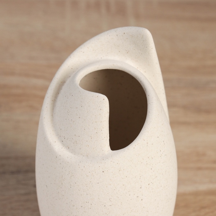 Керамическая ваза декоративная настольная «Уилстон», для цветов, сухоцветов, d-4.5см, 17×9.5 см, бежевый Керамическая ваза декоративная настольная «Уилстон», для цветов, сухоцветов, d-4.5см, 17×9.5 см, бежевый