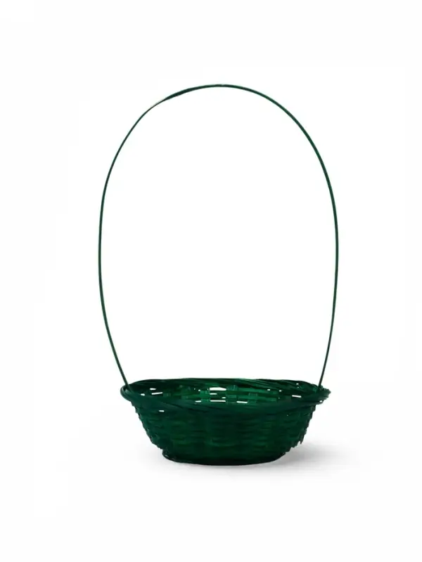 Корзина плетеная 20 х 20 х _ см, ручка h=21 см зеленая (К1862905)