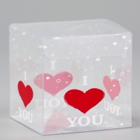 Складная коробка из PVC I love you, 7 х 7 х 7 см 5шт