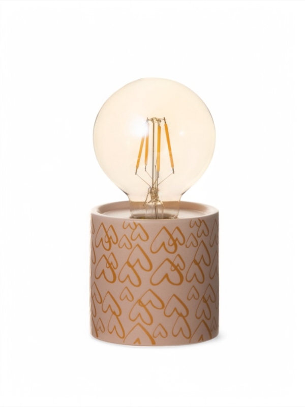 Светильник "Цилиндр" малые сердца LED 2хАА 8,5х8,5х17см