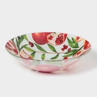 Салатник Доляна &laquo;Гранат&raquo;, d=22,3 см, стекло, рисунок