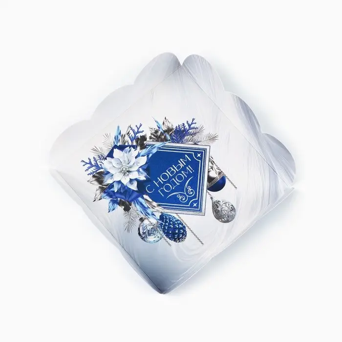 Коробка для кондитерских изделий с пластиковой крышкой &laquo;С Новым годом!&raquo;, 10.5 х 10.5 х 3 см