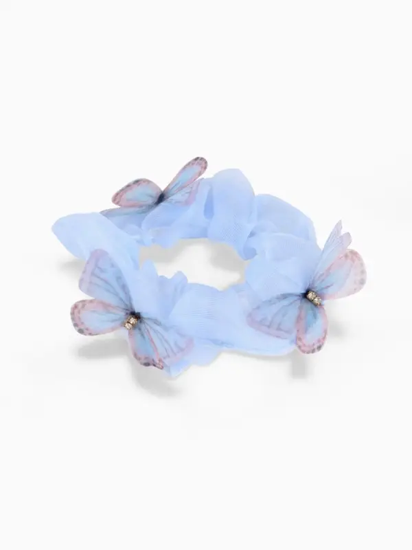 Резинка для волос &laquo;Бабочки&raquo; голубая, Холодное сердце