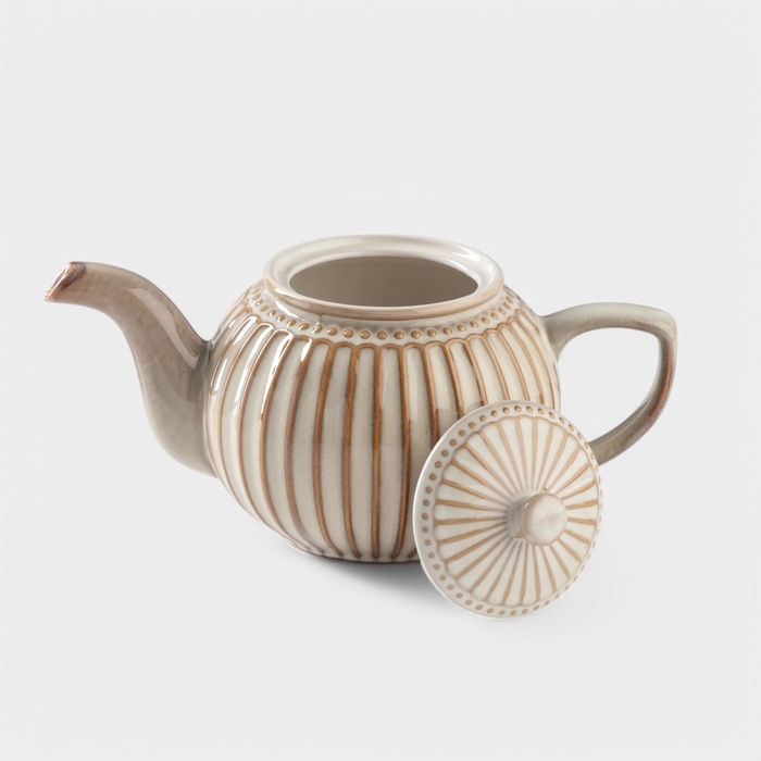 Чайник заварочный Доляна "Винтаж" 1100 мл, цвет бежевый