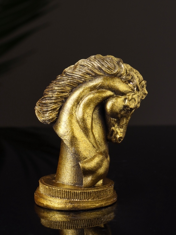 Фигура "Конь " 9х6 см, цвет старое золото