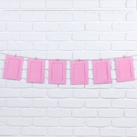 Гирлянда для фотографий с прищепками &laquo;Розовая&raquo;, 6 шт
