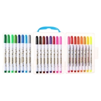 Фломастеры 24 цвета "Мышка", в пластиковом пенале с ручкой, вентилируемый колпачок