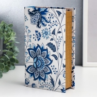 Сейф-книга дерево кожзам "Сказочные синие цветы" 21х13х5 см