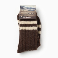 Носки женские из монгольской шерсти, цвет шоколадный, р-р 34-36