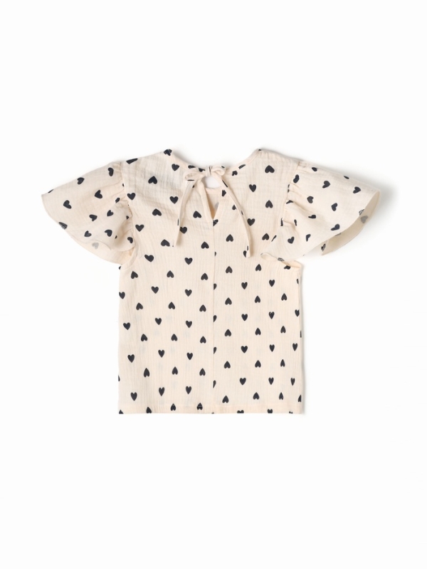 Топ из муслина для девочки KAFTAN "Сердечки" рост 116