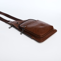 Сумка-слинг мужская из искусственной кожи, цвет коричневый Сумка-слинг мужская из искусственной кожи, цвет коричневый