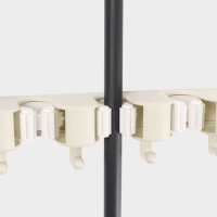 Держатель для швабр настенный самоклеящийся, 4 отделения, 33х6х6