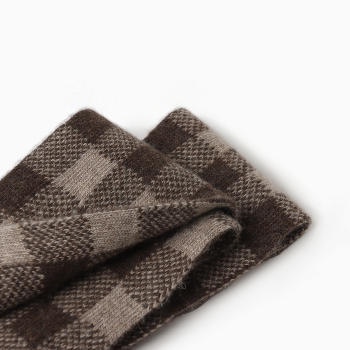 Шарф из монгольской шерсти Шоколадный Шарф из монгольской шерсти Шоколадный "Шахматы" , цвет серый/коричневый