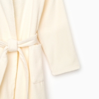 Халат махровый детский "Динозавр"  р-р 34 (122-128 см), бежевый