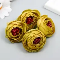 Бутон на ножке для декорирования "Пион Шарм" оливковый 3,5х3,5 см