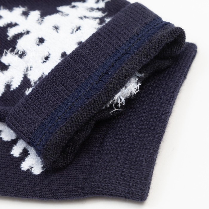 Носки женские новогодние, цвет синий, размер 23-25