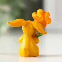 Сувенир полистоун "Заяц с яркой ромашкой" МИКС 2,5х3,8х4,4 см