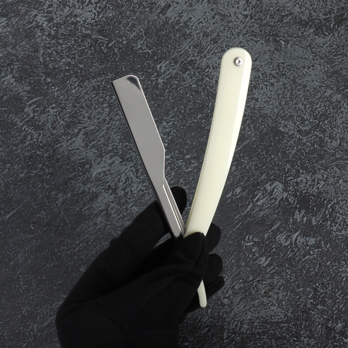 Опасная бритва, шаветт, без лезвия, 24 &times; 2,5 &times; 1,3 см, пластиковая, цвет белый/серебристый