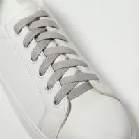 Шнурки для обуви, пара, плоские, 8 мм, 120 см, серые