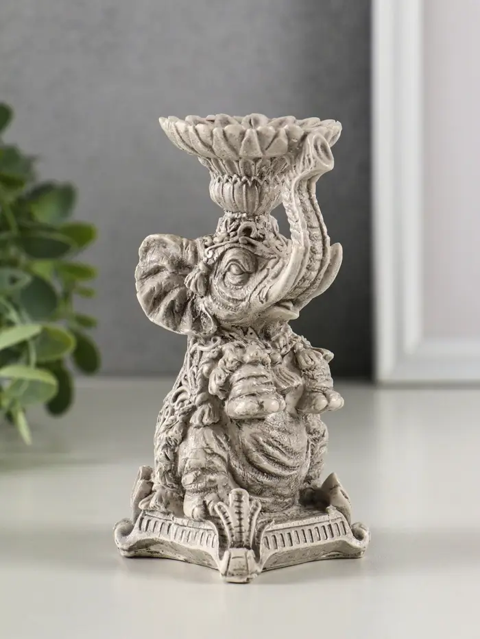 Подсвечник "Слон" высота 12 см, под камень