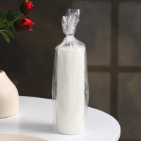 Свеча-цилиндр с гранями,5х15 см, белая, 10 ч