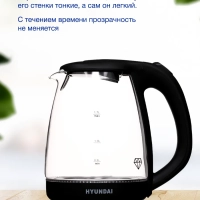 Чайник HYK-G1001 1.7л. 2200Вт черный