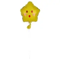 Воздушный шар фольгированный 10" &laquo;Звезда смайл&raquo;, для палочки, МИКС