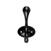 Крючок мебельный CAPPIO RARITY, двухрожковый, цвет черный, 4 шт.