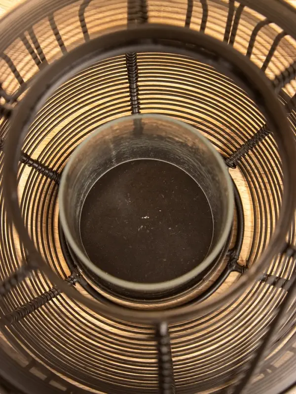 Подсвечник фонарь со стеклянной колбой 19х19х19,5 см, d 8,5 см, металл, цв. Чёрный