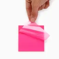 Прозрачные стикеры с липким слоем 75х75мм, 50 листов Буки Бяки, цвет розовый