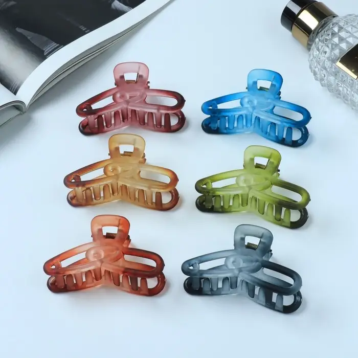 Крабик для волос &laquo;Кэнди&raquo;, матовый скрепки, 7 см, МИКС