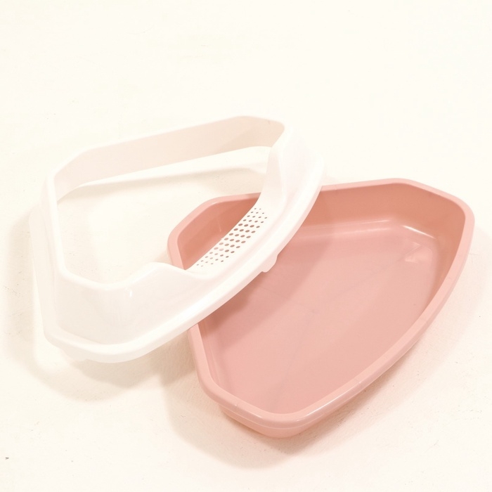 Туалет угловой с рамкой Лекси", 55,5 х 41,5 х 15 см,  розовый