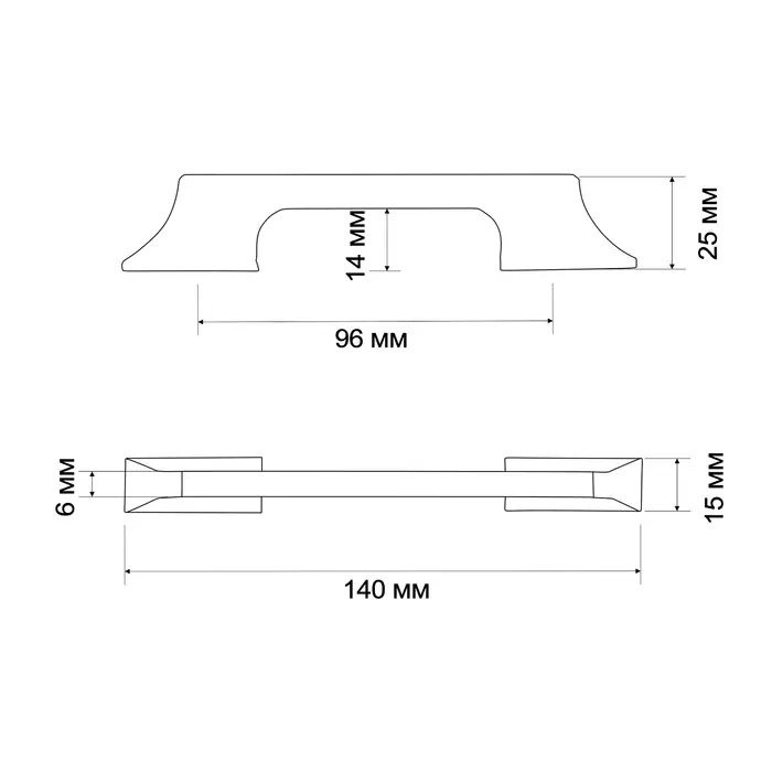 Ручка-скоба CAPPIO RSC020, алюминий, м/о 96 мм, цвет графит