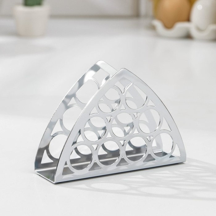 Салфетница Доляна &laquo;Лотос&raquo;, 13&times;4&times;9 см, серебряная