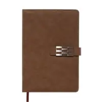 Ежедневник недатированный формат А5, с хлястиком, 112л, линия, пвх, Коричневый