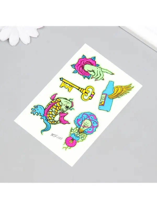 Переводные тату на тело светящиеся цветные &laquo;Чудные сны&raquo;, 14.3&times;7.5 см