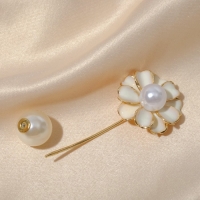 Булавка зефир &laquo;Цветок&raquo;, 6 см, цвет кремово-белый в золоте