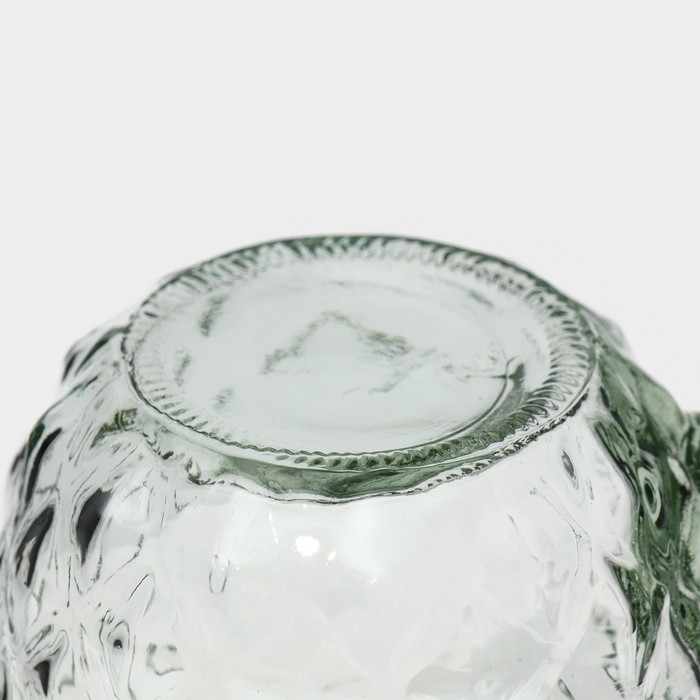 Кружка стеклянная с крышкой и трубочкой Доляна &laquo;Ананас&raquo;, 500 мл, 11&times;8,5&times;13 см, цвет МИКС