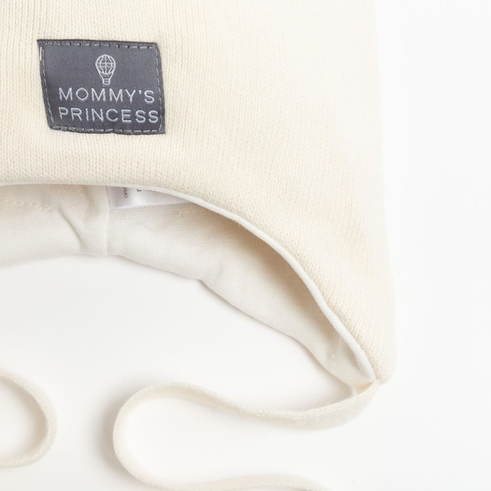 Шапка &laquo;Мамина принцесса&raquo; для девочки, цвет молочный, размер 50-54