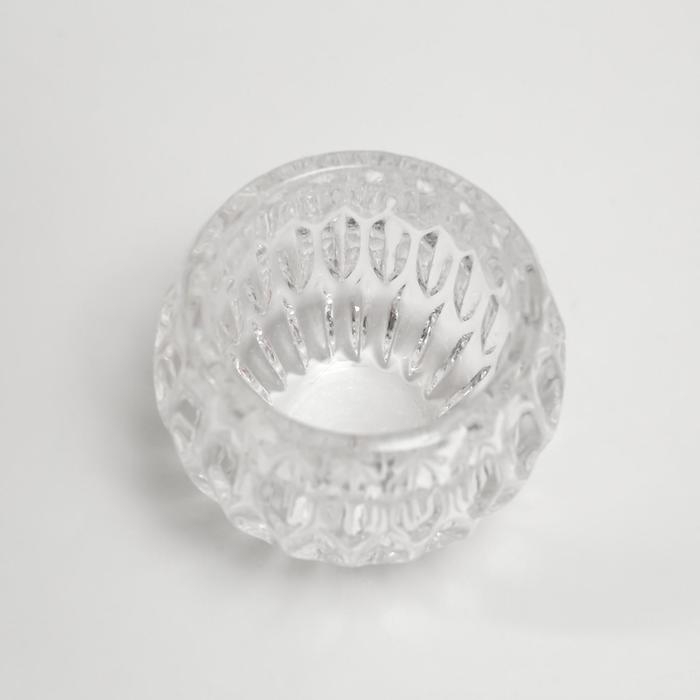 Подсвечник стекло Подсвечник стекло "Ромбы" 7х7х6,5 см