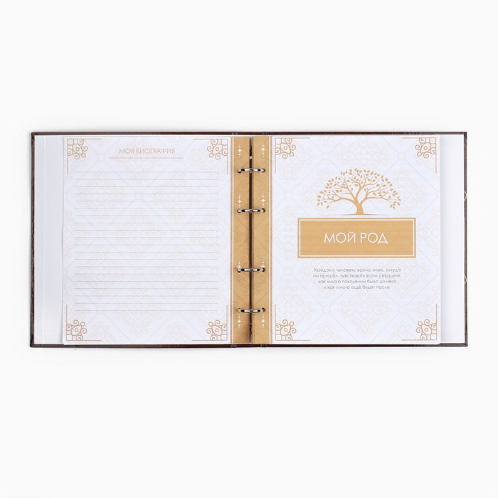 Родословная книга &laquo;Семейная летопись&raquo;, с деревянным элементом, 84 страницы, 24,5 х 23 х 4 см.