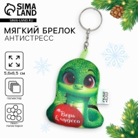 Брелок новогодний антистресс &laquo;Верь в чудеса&raquo;, змея