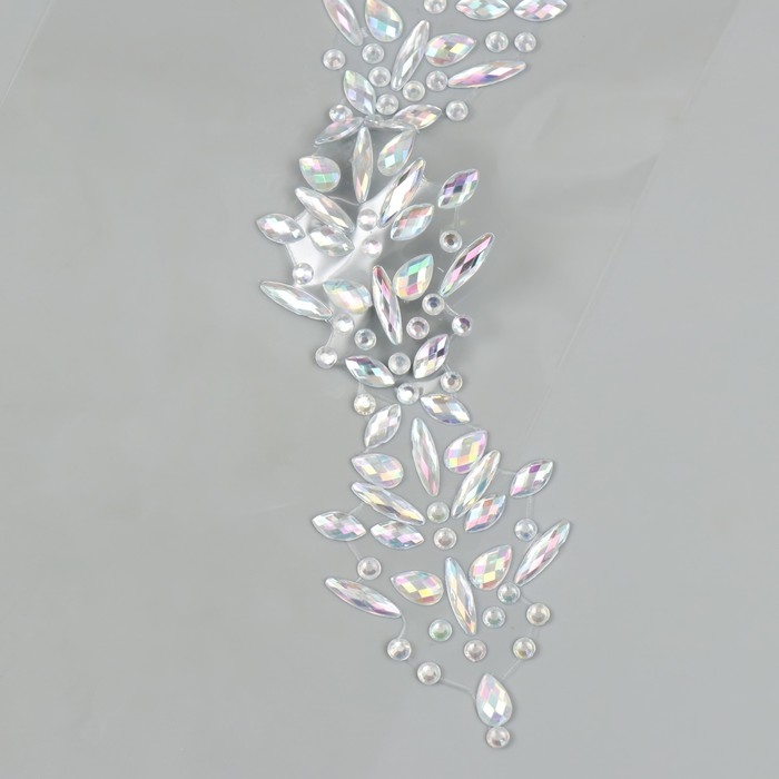 Наклейка пластик стразы на волосы Наклейка пластик стразы на волосы "Сердца" 26,5х13 см